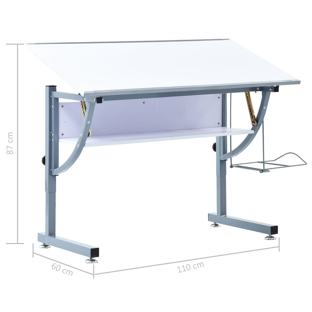 Teenagers Drafting Table White 110x60x87 cm MDF